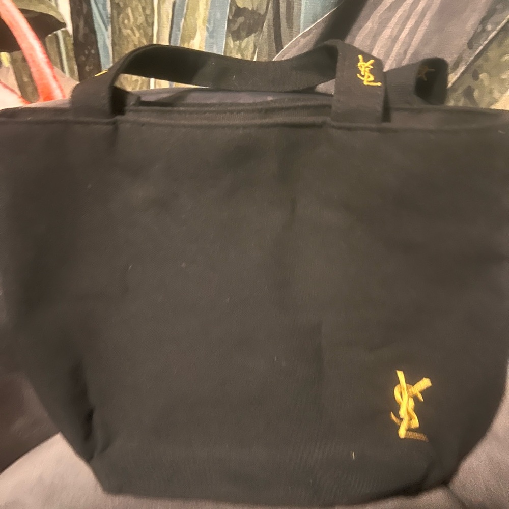 Elegant Black Tote Bag with Gold Accents